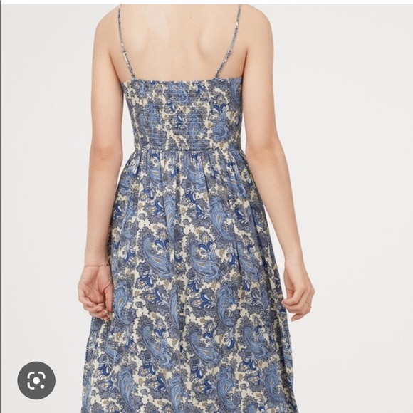 H&M size 6, floral paisley midi dress with buttons - Picture 2 of 2